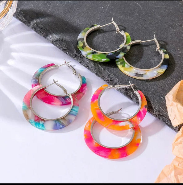 Multi Color Set Acrylic Earring Set