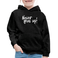 Never Give Up Hoodie - charcoal grey